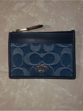 Coach Denim Cardholder with Key Ring